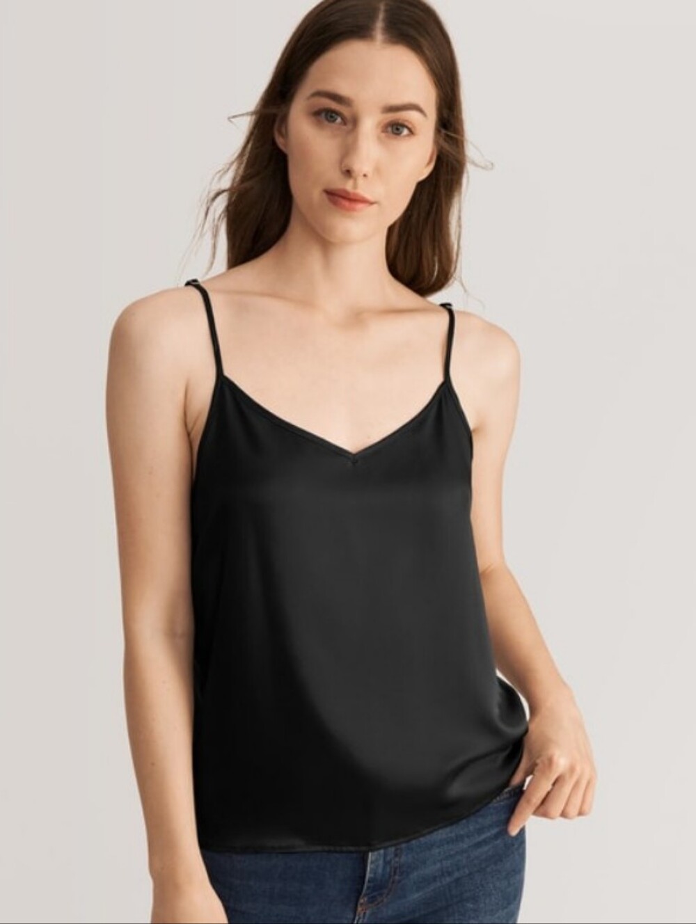LILYSILK Black Silk Camisole Black Silk Tank Top Blouse Women’s XXL